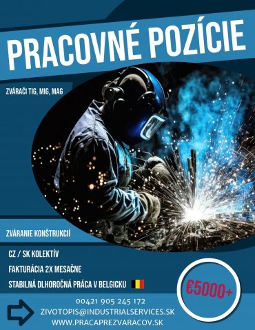 Poster ponuky práce zvárača plechov  