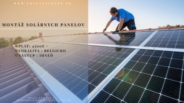 Poster pracovnej ponuky montážnikov solárnych panelov